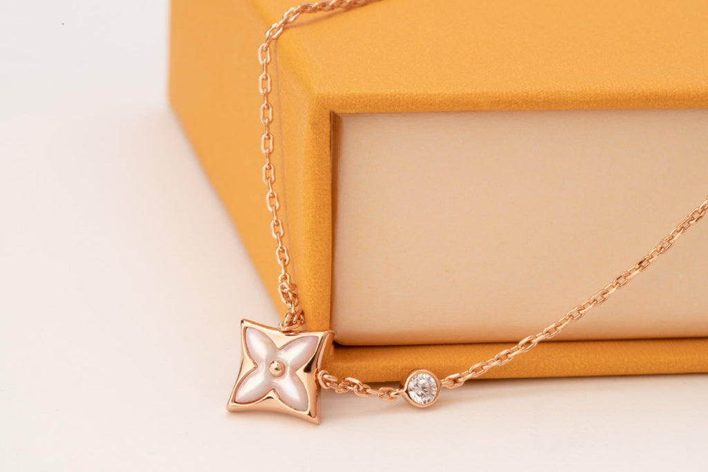 [⭐DORISW] STAR PINK MOP 1 DIAMANT ROSÉGOLD HALSKETTE