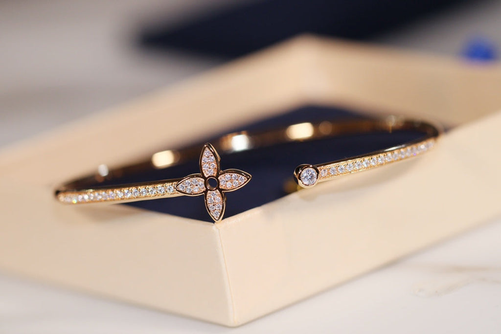 [⭐DORISW] IDYLLE GOLD OFFENER ARMBAND MIT DIAMANT-PAVÉ