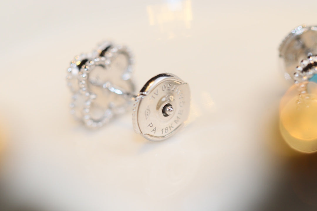 [⭐DORISW] CLOVER MINI TÜRKIS SILBER OHRSTECKER