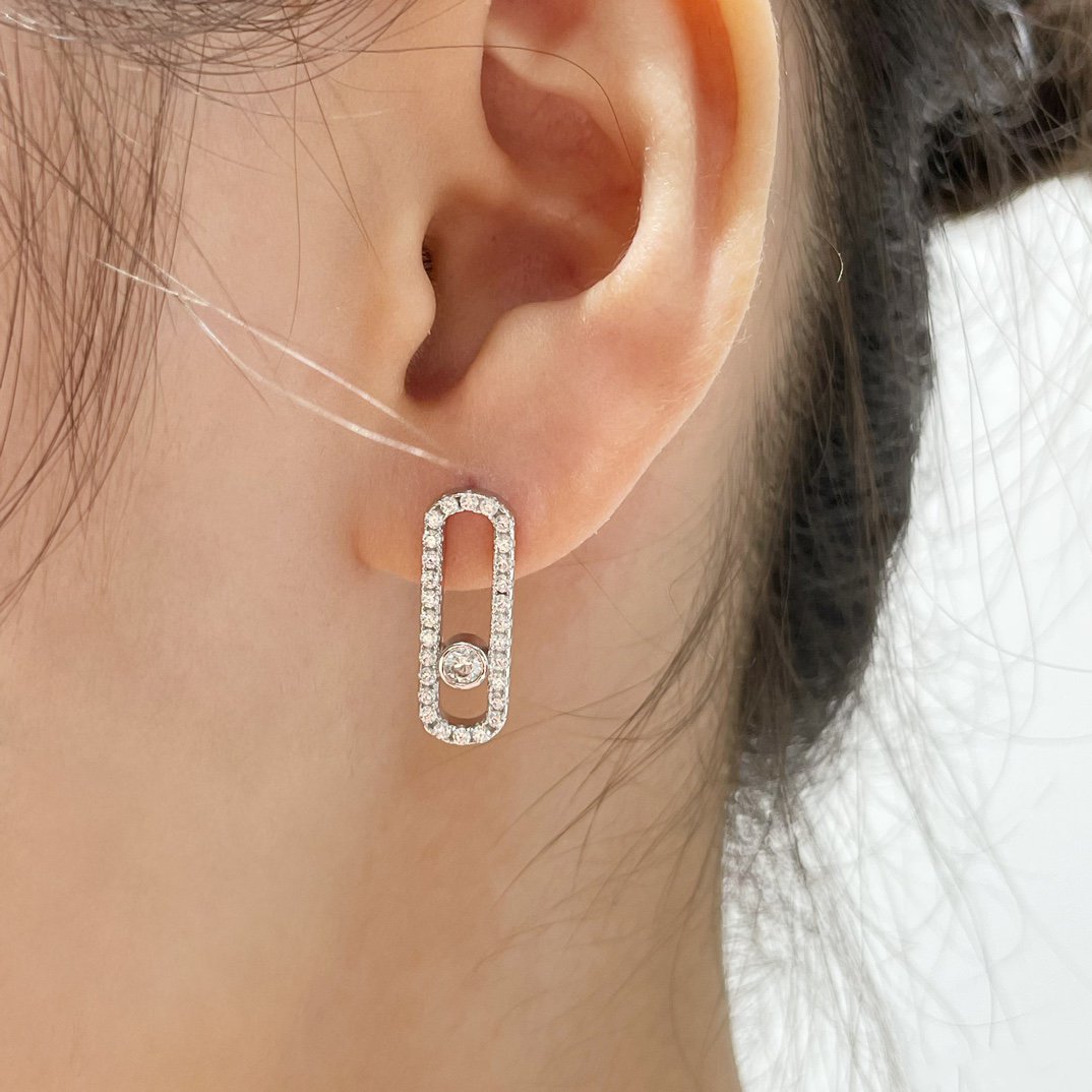 [[⭐DORISW] ] MOVE UNO DIAMANT-OHRSTECKER MIT PAVÉ-FASSUNG
