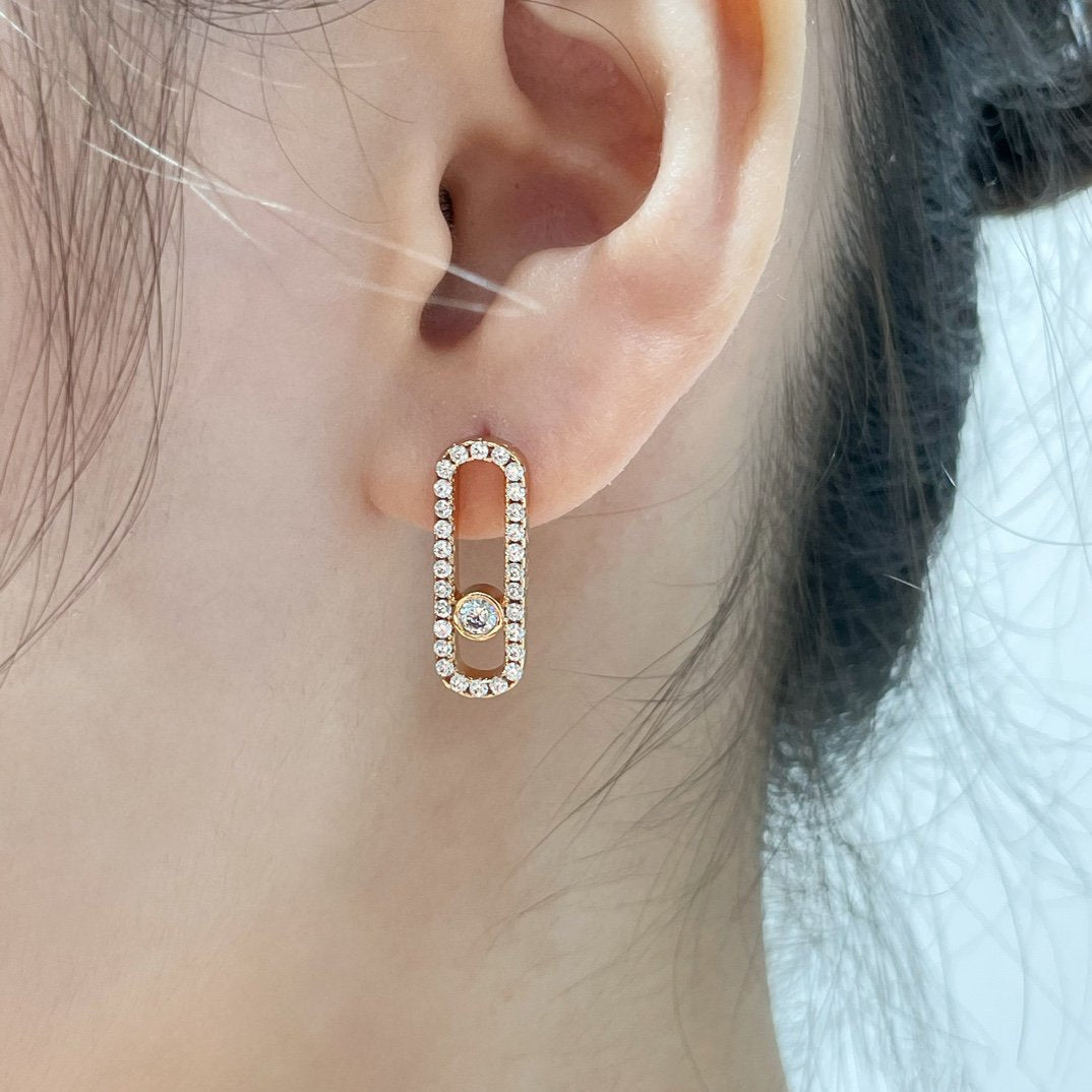 [[⭐DORISW] ] MOVE UNO DIAMANT-OHRSTECKER MIT PAVÉ-FASSUNG