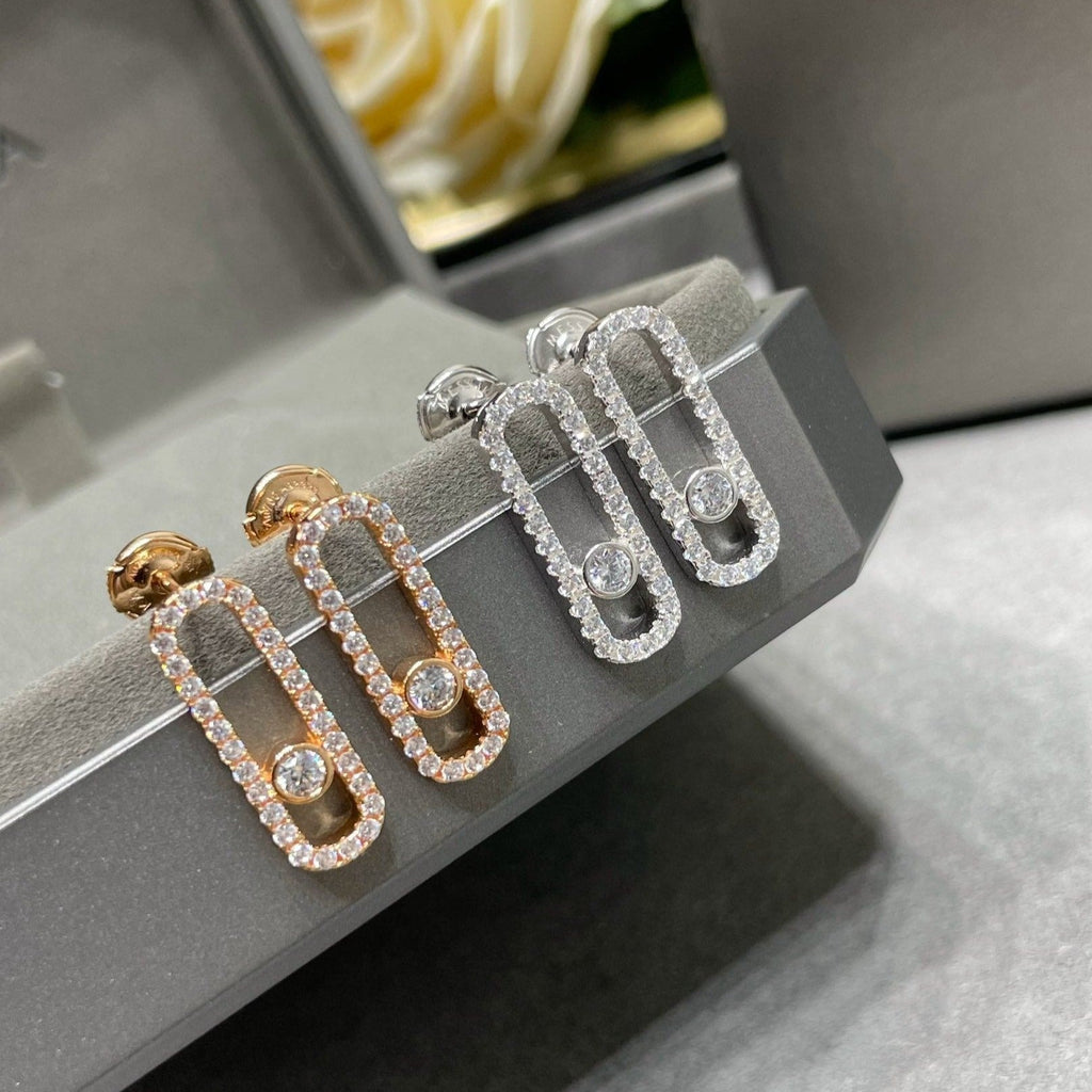 [[⭐DORISW] ] MOVE UNO DIAMANT-OHRSTECKER MIT PAVÉ-FASSUNG