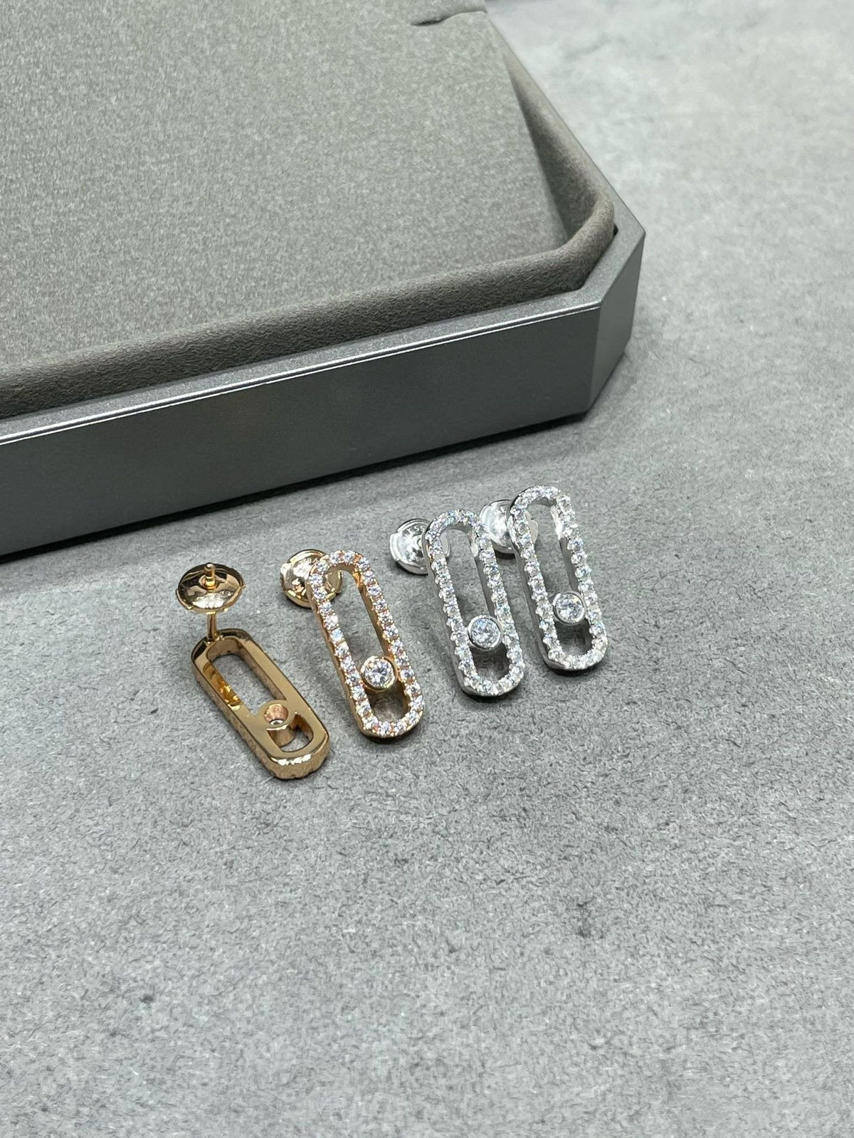[[⭐DORISW] ] MOVE UNO DIAMANT-OHRSTECKER MIT PAVÉ-FASSUNG