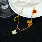 [⭐DORISW] LUCKY SPRING 5 MOTIF GOLD BRACELET