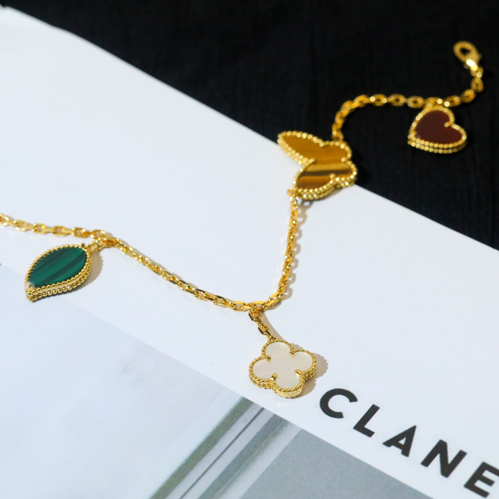 [⭐DORISW] LUCKY SPRING 5 MOTIF GOLD BRACELET
