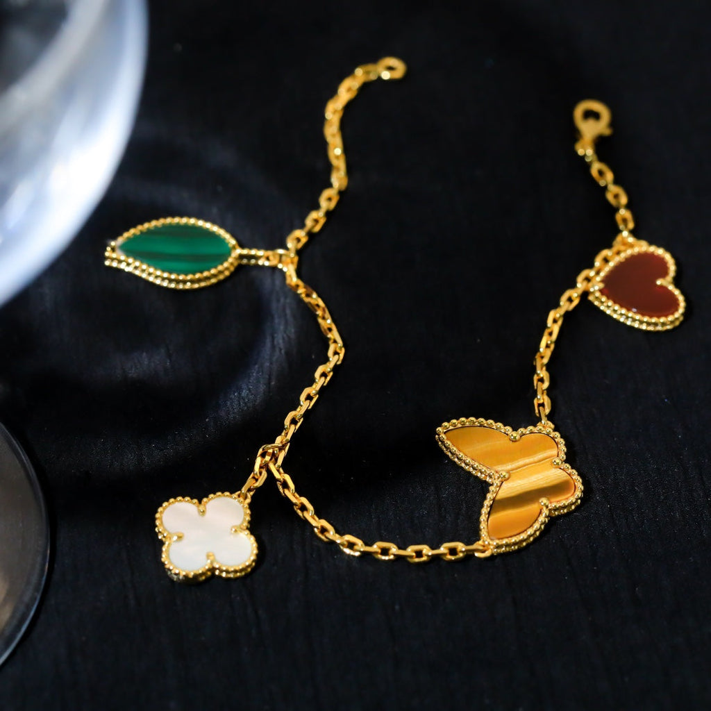 [⭐DORISW] LUCKY SPRING 5 MOTIF GOLD BRACELET