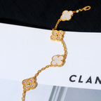 [[⭐DORISW] ]NEUE CLOVER WHITE PEARL MOP 5-MOTIV ARMBAND-KOLLEKTION