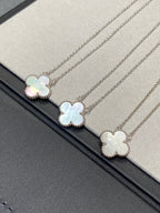 [⭐DORISW] CLOVER MEDIUM SILVER WHITE MOP NECKLACE