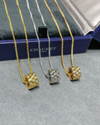 [⭐DORISW] BEE LOVE DIAMANT-PAVÉ 3-REIHIGE HALSKETTE
