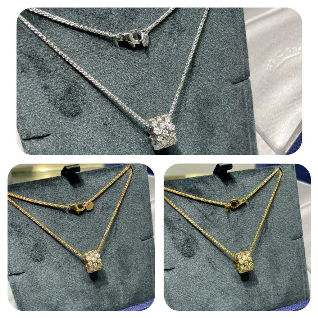 [⭐DORISW] BEE LOVE DIAMANT-PAVÉ 3-REIHIGE HALSKETTE