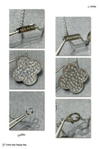 [⭐DORISW] CLOVER 25MM ラージペンダント ダイヤモンドパヴェ シルバーネックレス