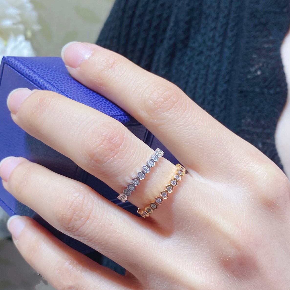 [⭐DORISW] BEE LOVE DIAMOND PAVED SMALL RING
