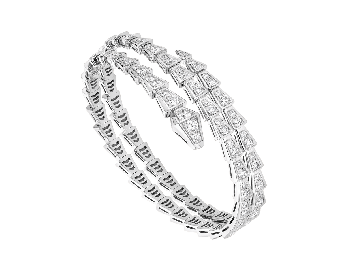 [⭐DORISW]SERPENTI ARMBAND SILBER DIAMANT DOPPELREIHIG