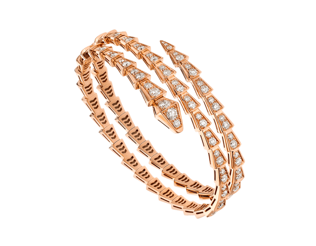 [⭐DORISW]SERPENTI BRACELET PINK GOLD DIAMOND DOUBLE ROW