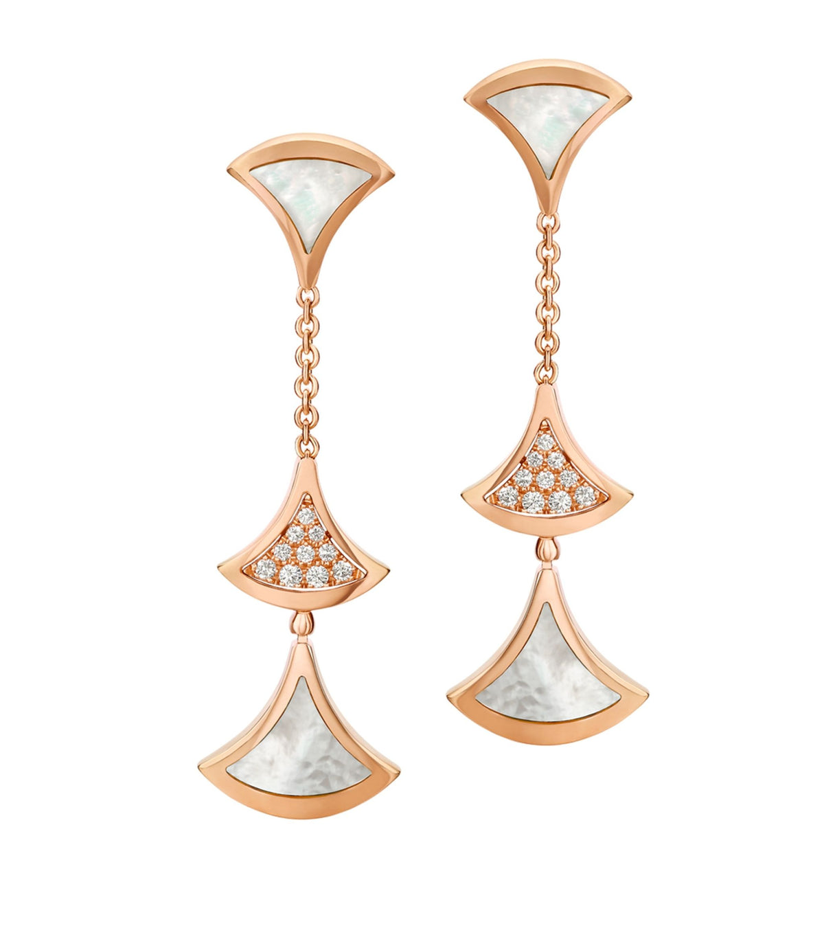 [⭐DORISW]DREAM OHRRINGE 3 MOTIVE DIAMANT PERLMUTT ROSÉGOLD