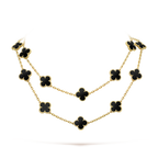 [⭐DORISW] CLOVER 20 MOTIFS ONYX NECKLACE