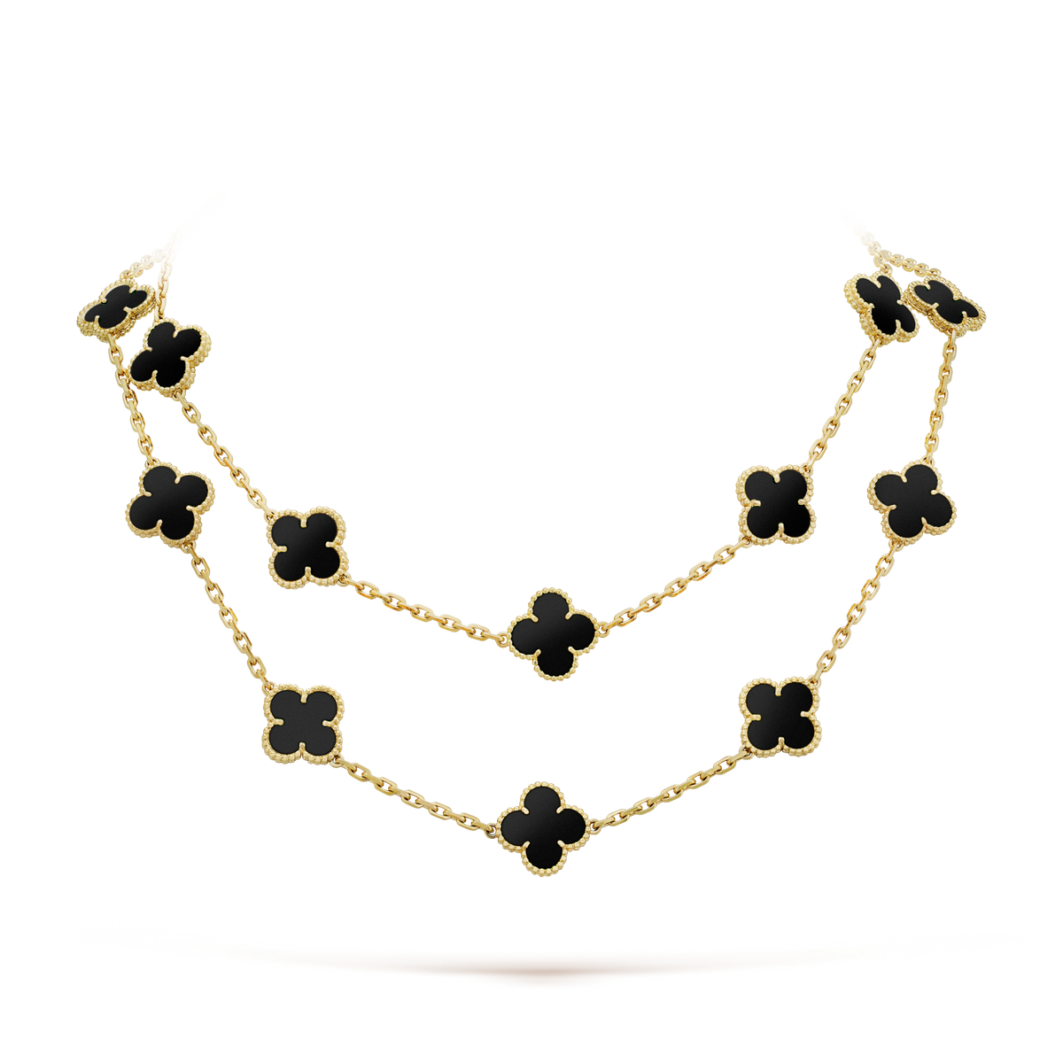 [⭐DORISW] CLOVER 20 MOTIFS ONYX NECKLACE