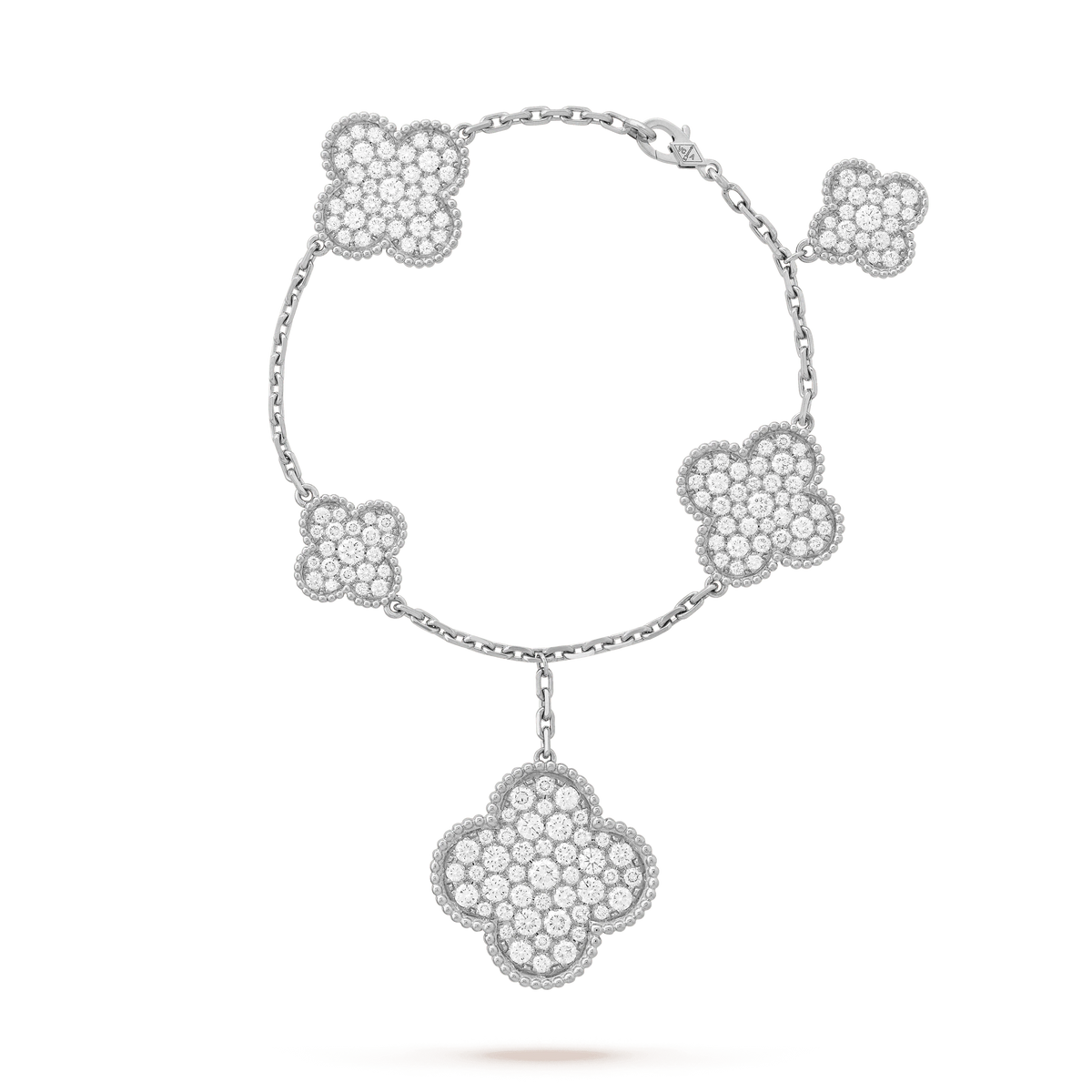 [⭐DORISW] CLOVER 6 MOTIFS SILVER DIAMOND BRACELET