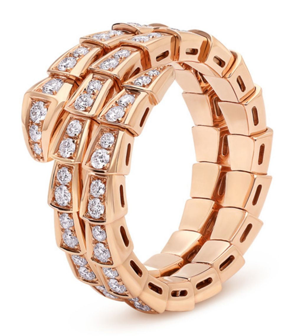[⭐DORISW]SERPENTI RING ROSEGOLD DIAMANT DOPPELREIHE