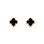 [⭐DORISW] クローバー ミニ 9.5mm ブラックMOP ピアス