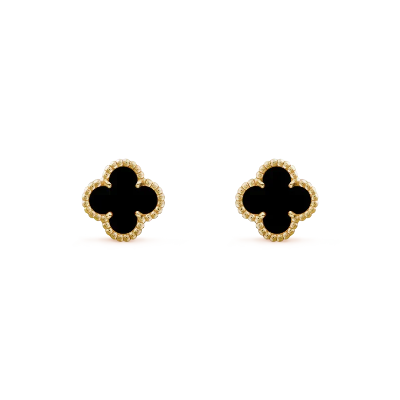 [⭐DORISW] クローバー ミニ 9.5mm ブラックMOP ピアス