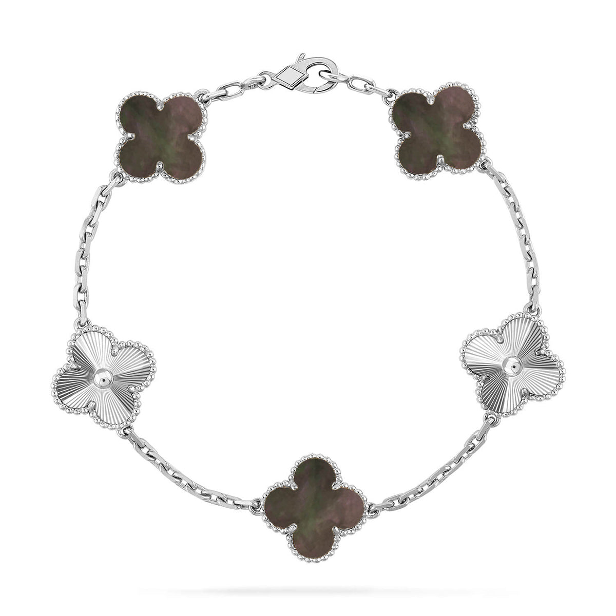 [[⭐DORISW] ]New CLOVER 5 MOTIF GRAY MOP BRACELET COLLECTION