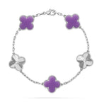 [[⭐DORISW] ]NEUE KOLLEKTION: CLOVER-ARMBAND MIT 5 MOTIVEN IN HELLVIOLETT