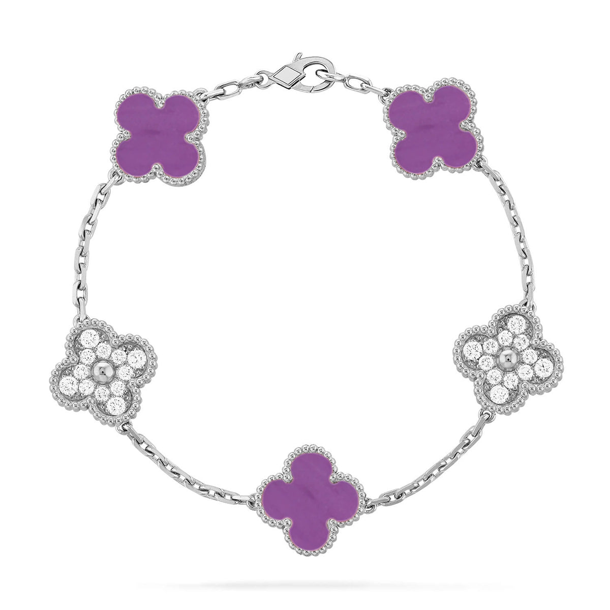 [[⭐DORISW] ]New  CLOVER 5 MOTIF VIOLET BRACELET COLLECTION
