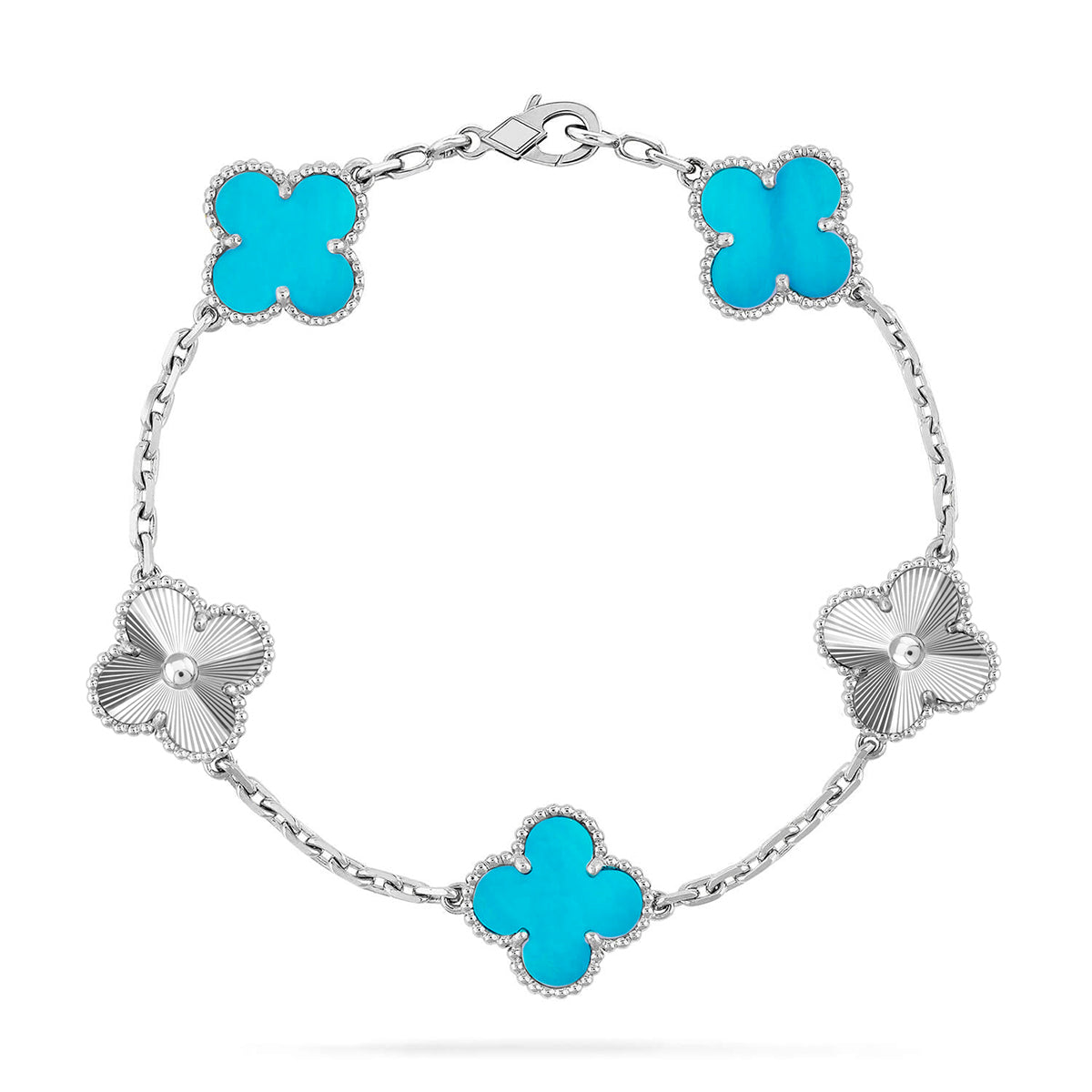 [[⭐DORISW] ]New  CLOVER 5 MOTIF TURQUOISE BRACELET COLLECTION