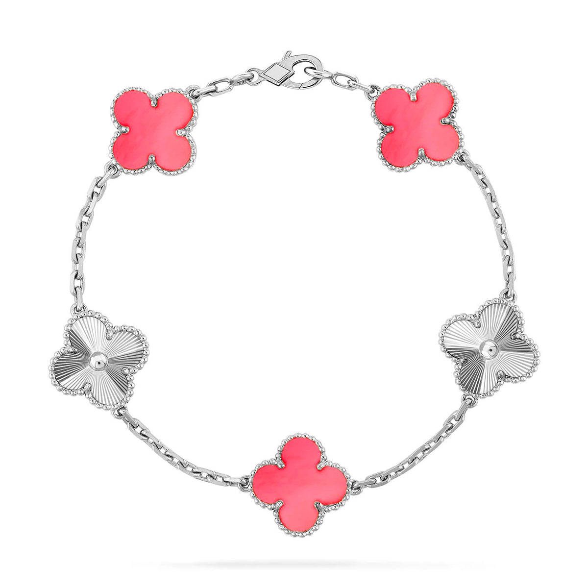 [[⭐DORISW] ]New  CLOVER 5 MOTIFS  PINK MOP BRACELET COLLECTION