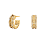 [⭐DORISW]ZERO 1 ROCK GOLD EARRINGS WITH STUDDED SPIRAL AND PAVED DIAMONDS