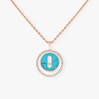 [[⭐DORISW] ]  MOVE 1 DIAMOND TÜRKIS ROSÉGOLD DIAMANT-HALSKETTE