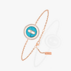 [⭐DORISW]LUCKY MOVE TURQUOISE PINK GOLD DIAMOND BRACELET