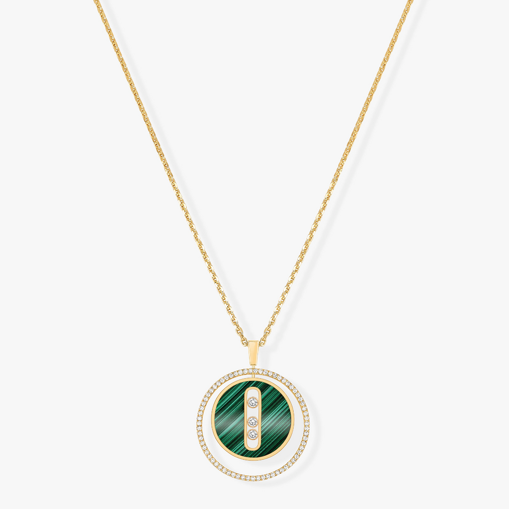 [[⭐DORISW] ]  MOVE 3 DIAMOND MALACHITE GOLD DIAMOND NECKLACE