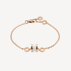 [⭐DORISW]ZERO 1 ARMBAND AUS KERAMIK IN WEISS UND ROSÉGOLD