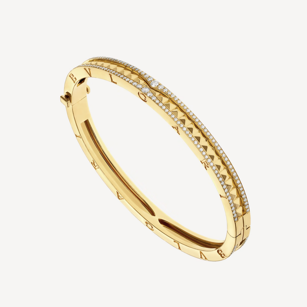 [⭐DORISW]ZERO 1 SPIRAL AND PAVED DIAMOND GOLD BRACELET