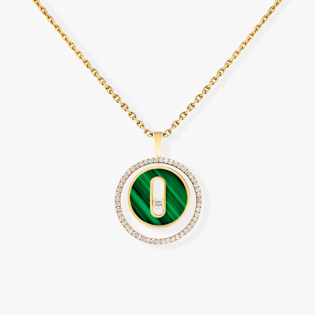 [[⭐DORISW] ]  MOVE 1 DIAMOND MALACHITE GOLD DIAMOND NECKLACE