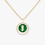 [[⭐DORISW] ]  MOVE 1 DIAMOND MALACHITE GOLD DIAMOND NECKLACE