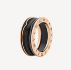 [⭐DORISW]ZERO 1 TWO-BAND WITH MATTE BLACK CERAMIC PINK GOLD RING