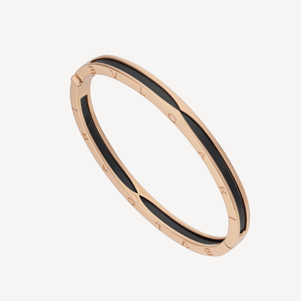 [⭐DORISW]ZERO 1 PINKGOLD MIT ARMBAND AUS SCHWARZER KERAMIK
