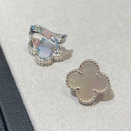 [[⭐DORISW] ] CLOVER LARGE (20mm) 1 MOTIFS WHITE MOP STUD EARRINGS