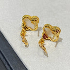 [[⭐DORISW] ] CLOVER LARGE (20mm) 1 MOTIFS WHITE MOP STUD EARRINGS