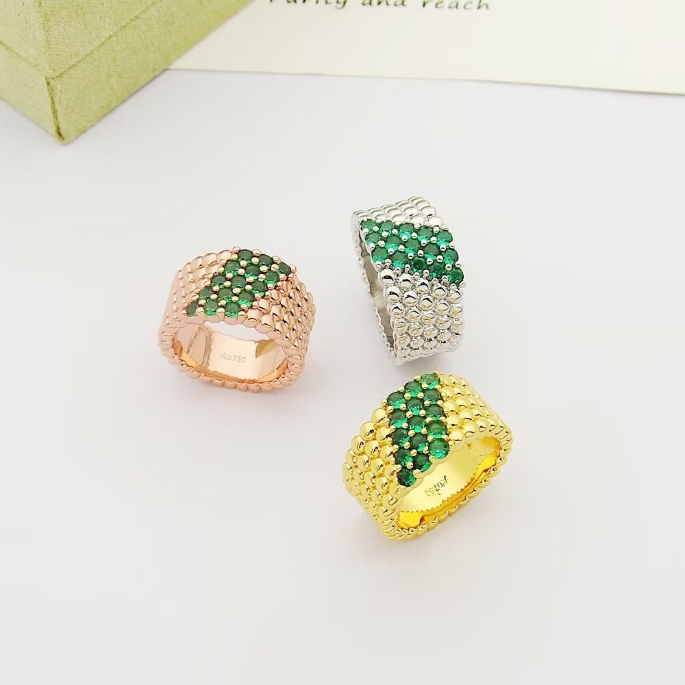 [[⭐DORISW] ]  PERLEE DIAMOND RING ,5-ROW DIAMOND-SET DESIGN