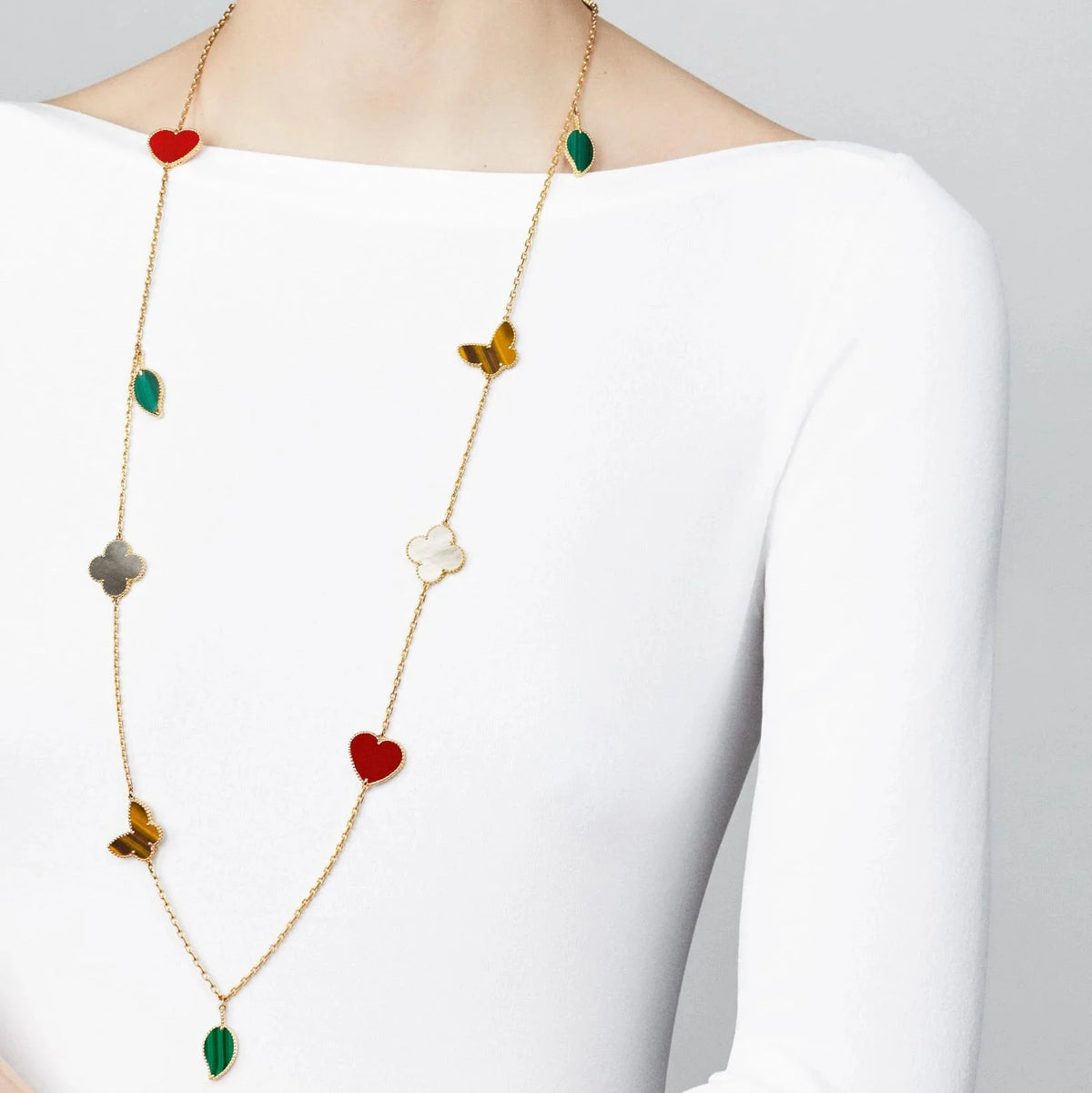 [[⭐DORISW] ] Lucky Alhambra lange Halskette-12 Designs