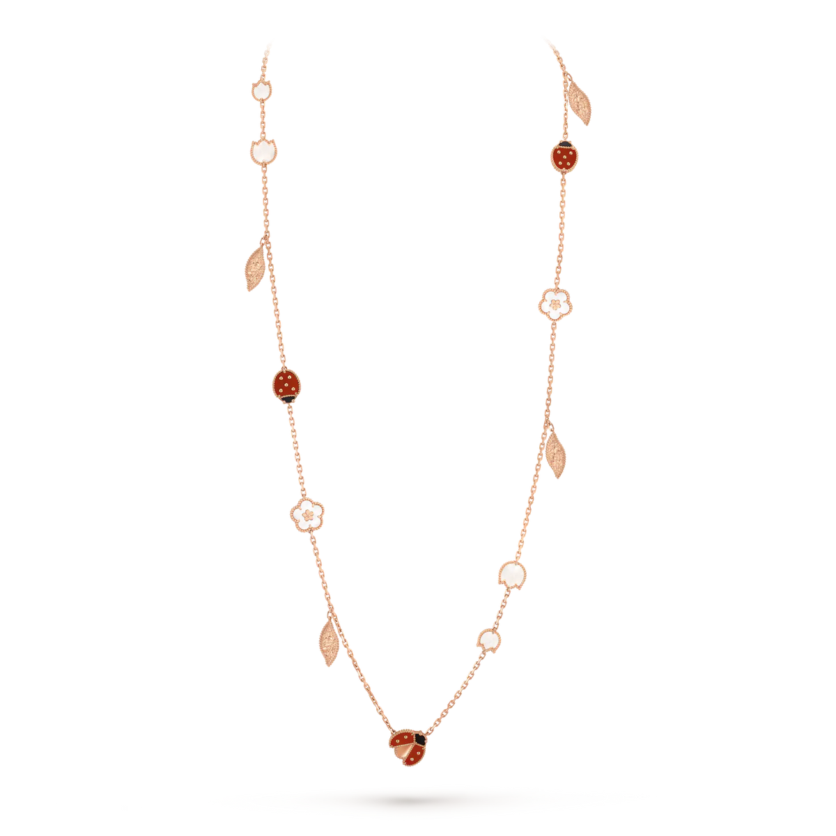 [⭐DORISW] LUCKY SPRING 15 MOTIFS ROSE GOLD NECKLACE