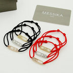 [⭐DORISW]Messika Care(s) Armband mit rosa Kordel und Diamant-Pavé