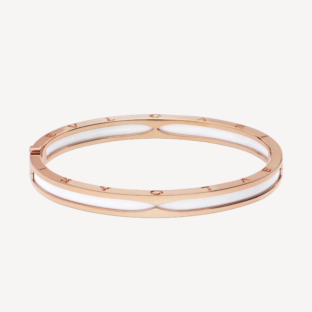 [⭐DORISW]ZERO 1 PINKGOLD MIT WEISSEM KERAMIKARMBAND