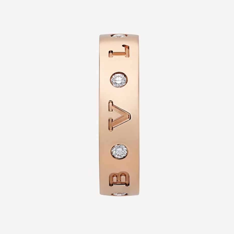[⭐DORISW]ZERO 1 ESSENTIAL PINK GOLD BAND WITH DIAMONDS RING