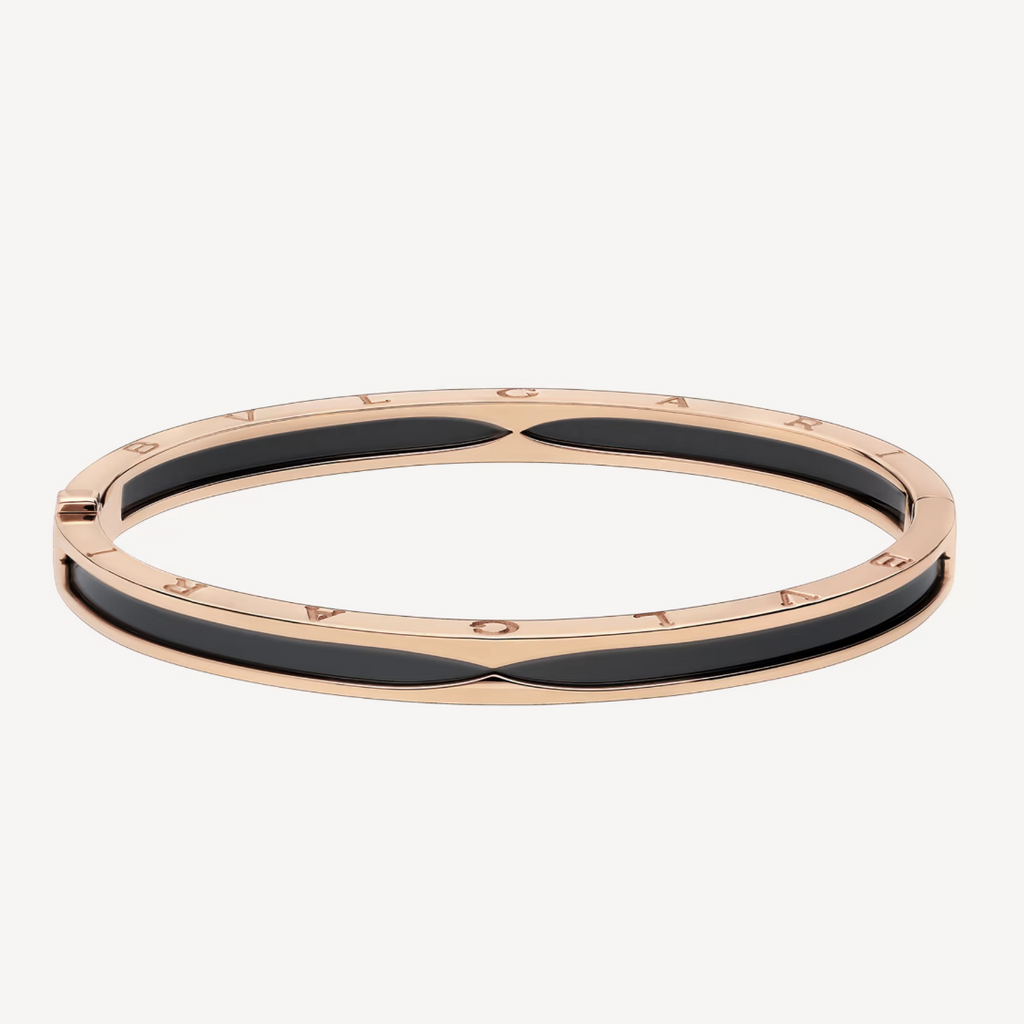 [⭐DORISW]ZERO 1 PINKGOLD MIT ARMBAND AUS SCHWARZER KERAMIK