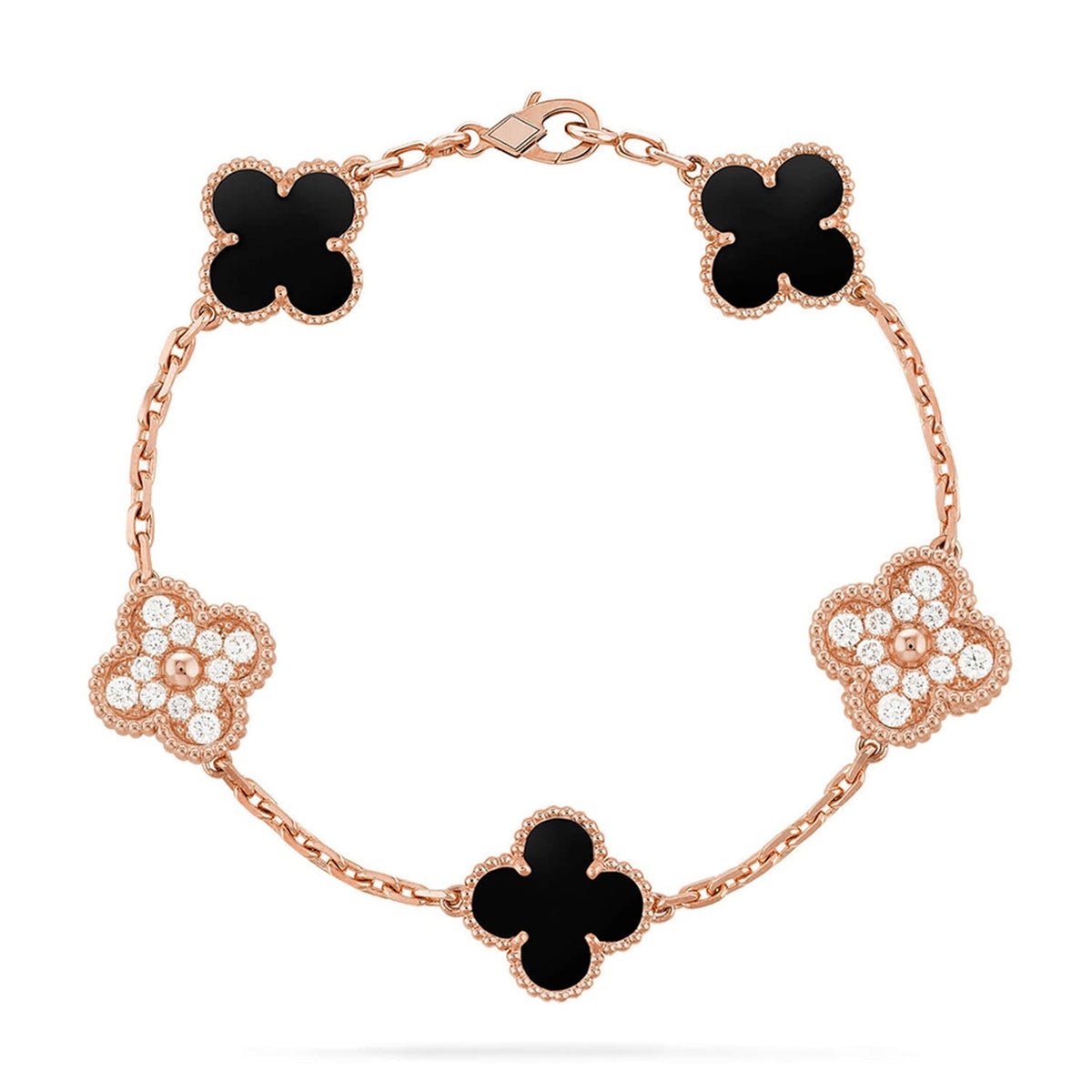 [[⭐DORISW] ]New CLOVER 5 MOTIF ONYXS BRACELET COLLECTION